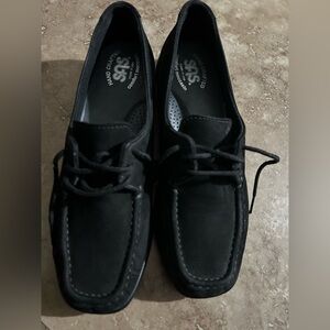 SAS women Black moccasins